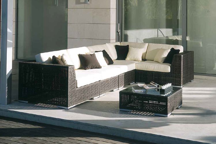 Muebles de jardin de tejido de fibra sintetica para terraza o jardin